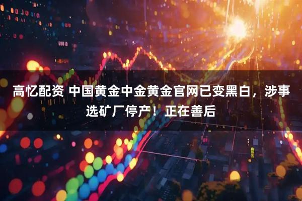 高忆配资 中国黄金中金黄金官网已变黑白，涉事选矿厂停产！正在善后
