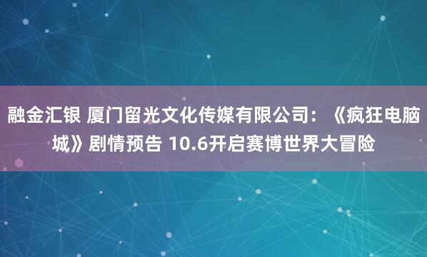 融金汇银 厦门留光文化传媒有限公司：《疯狂电脑城》剧情预告 10.6开启赛博世界大冒险