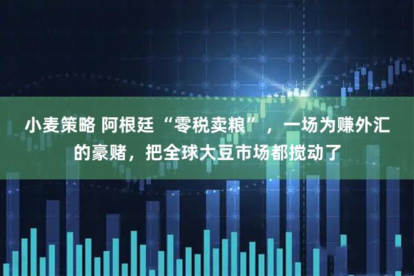 小麦策略 阿根廷 “零税卖粮” ，一场为赚外汇的豪赌，把全球大豆市场都搅动了