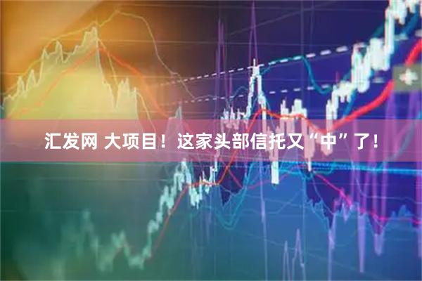 汇发网 大项目！这家头部信托又“中”了！